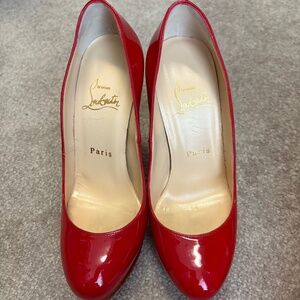 Christian Louboutin Red patent leather pumps heels size 35.5 (Fits like a 35)